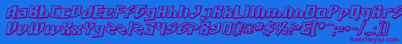 Шрифт SfJunkCultureShadedOblique – фиолетовые шрифты на синем фоне