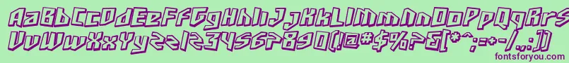 Шрифт SfJunkCultureShadedOblique – фиолетовые шрифты на зелёном фоне