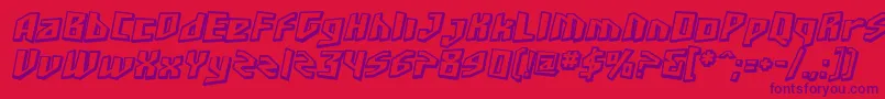 SfJunkCultureShadedOblique-Schriftart – Violette Schriften auf rotem Hintergrund
