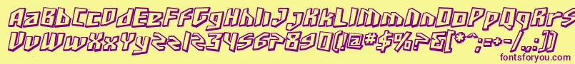 SfJunkCultureShadedOblique Font – Purple Fonts on Yellow Background