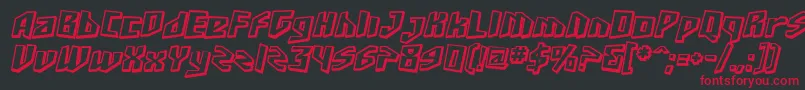 SfJunkCultureShadedOblique-fontti – punaiset fontit mustalla taustalla