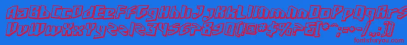 SfJunkCultureShadedOblique-fontti – punaiset fontit sinisellä taustalla