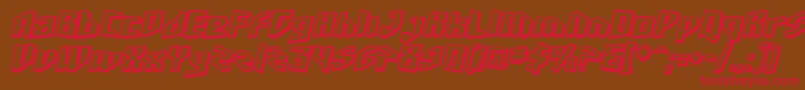 SfJunkCultureShadedOblique-fontti – punaiset fontit ruskealla taustalla