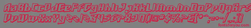 Шрифт SfJunkCultureShadedOblique – красные шрифты на сером фоне