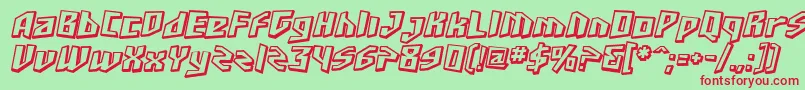 Шрифт SfJunkCultureShadedOblique – красные шрифты на зелёном фоне