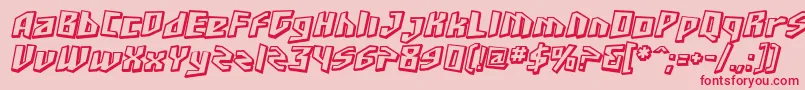 SfJunkCultureShadedOblique-Schriftart – Rote Schriften auf rosa Hintergrund