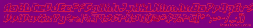 SfJunkCultureShadedOblique-Schriftart – Rote Schriften auf violettem Hintergrund