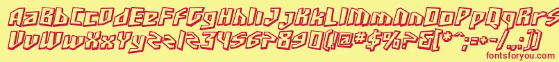 SfJunkCultureShadedOblique Font – Red Fonts on Yellow Background