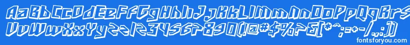 Шрифт SfJunkCultureShadedOblique – белые шрифты на синем фоне