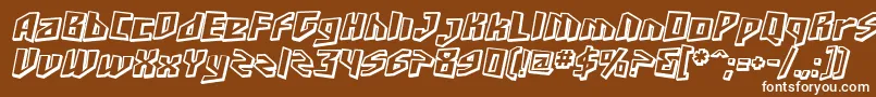 SfJunkCultureShadedOblique-Schriftart – Weiße Schriften auf braunem Hintergrund