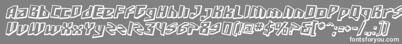 SfJunkCultureShadedOblique-Schriftart – Weiße Schriften auf grauem Hintergrund
