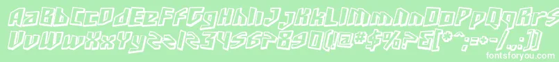 Шрифт SfJunkCultureShadedOblique – белые шрифты на зелёном фоне