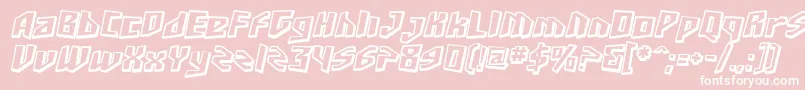 Шрифт SfJunkCultureShadedOblique – белые шрифты на розовом фоне