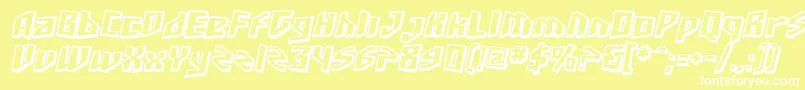 Шрифт SfJunkCultureShadedOblique – белые шрифты на жёлтом фоне
