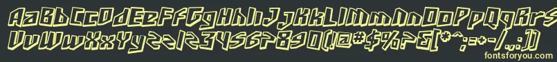 SfJunkCultureShadedOblique Font – Yellow Fonts on Black Background