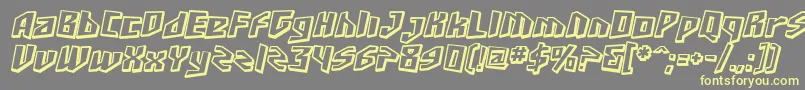 Шрифт SfJunkCultureShadedOblique – жёлтые шрифты на сером фоне