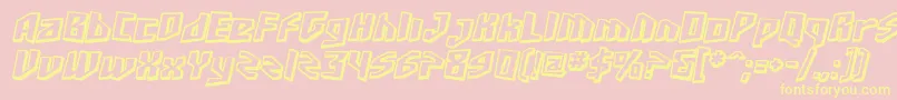 SfJunkCultureShadedOblique-Schriftart – Gelbe Schriften auf rosa Hintergrund