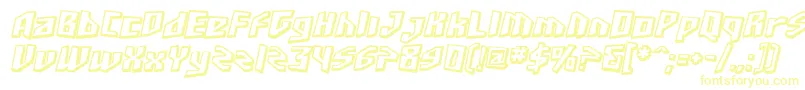 SfJunkCultureShadedOblique-Schriftart – Gelbe Schriften auf weißem Hintergrund