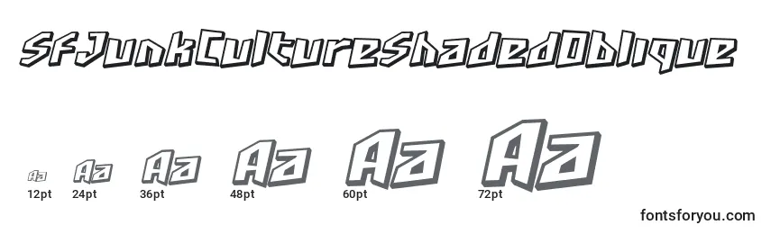 SfJunkCultureShadedOblique Font Sizes
