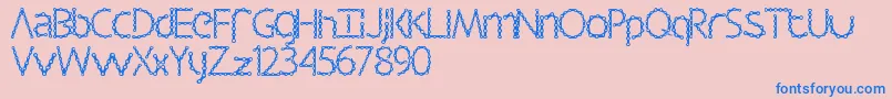 Barbalicious-Schriftart – Blaue Schriften auf rosa Hintergrund