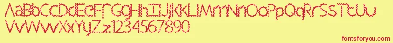 Barbalicious Font – Red Fonts on Yellow Background