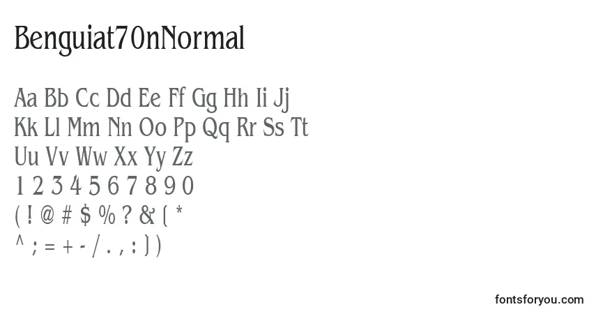 Czcionka Benguiat70nNormal – alfabet, cyfry, specjalne znaki