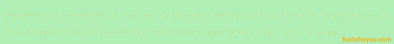 フォントAgreloyinb1 – オレンジの文字が緑の背景にあります。