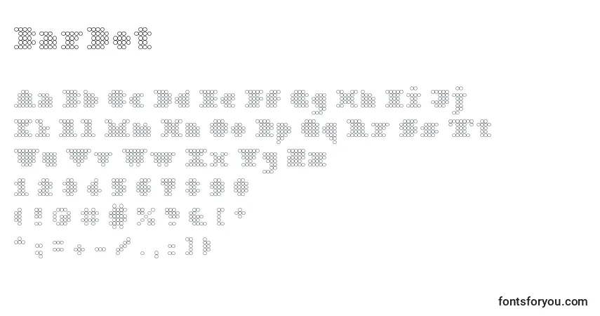 Czcionka BarDot – alfabet, cyfry, specjalne znaki
