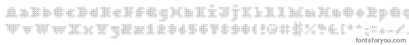 BarDot-fontti – harmaat kirjasimet valkoisella taustalla
