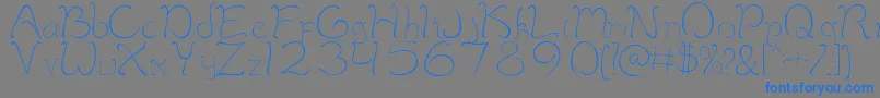 Czcionka MaimelanieRegular – niebieskie czcionki na szarym tle