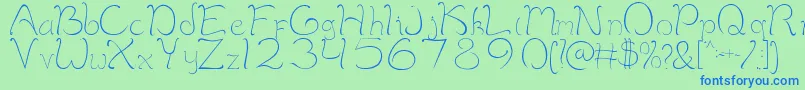 MaimelanieRegular Font – Blue Fonts on Green Background