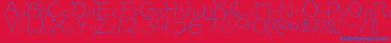 MaimelanieRegular Font – Blue Fonts on Red Background