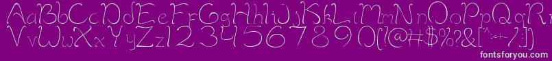 MaimelanieRegular Font – Green Fonts on Purple Background
