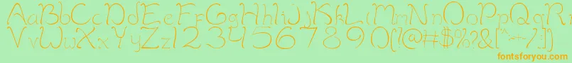 Шрифт MaimelanieRegular – оранжевые шрифты на зелёном фоне