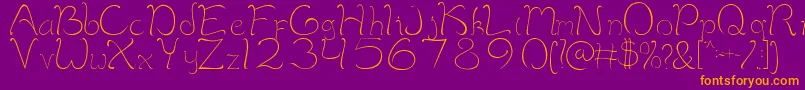 MaimelanieRegular Font – Orange Fonts on Purple Background