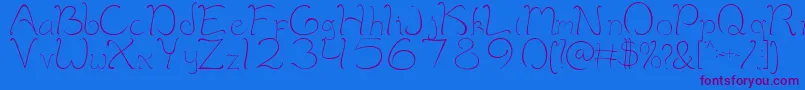MaimelanieRegular Font – Purple Fonts on Blue Background