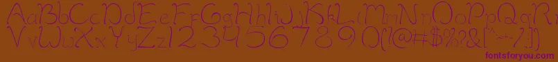 MaimelanieRegular Font – Purple Fonts on Brown Background