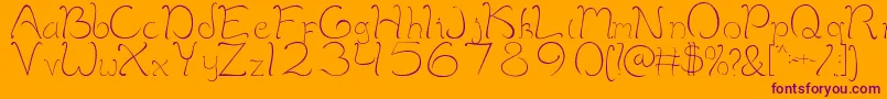 MaimelanieRegular Font – Purple Fonts on Orange Background