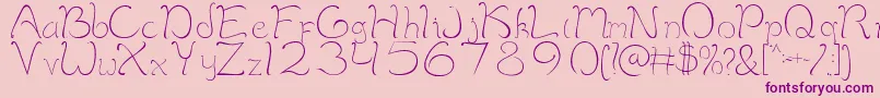 MaimelanieRegular Font – Purple Fonts on Pink Background