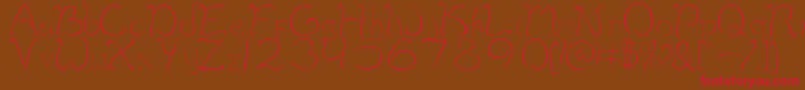 MaimelanieRegular Font – Red Fonts on Brown Background