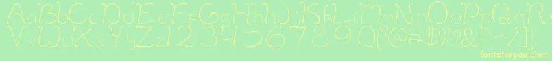 MaimelanieRegular Font – Yellow Fonts on Green Background