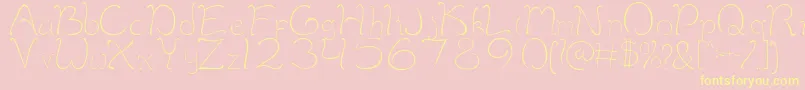 MaimelanieRegular Font – Yellow Fonts on Pink Background