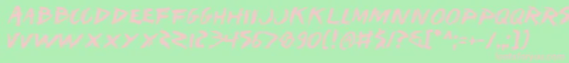 Iwant Font – Pink Fonts on Green Background