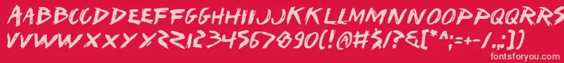 Iwant Font – Pink Fonts on Red Background