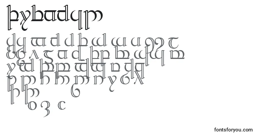 A fonte Quencap2 – alfabeto, números, caracteres especiais