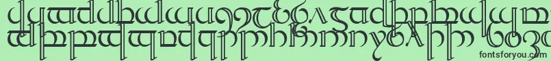 フォントQuencap2 – 緑の背景に黒い文字