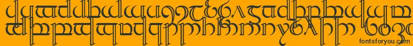 フォントQuencap2 – 黒い文字のオレンジの背景