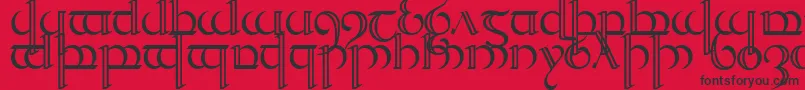 Quencap2-fontti – mustat fontit punaisella taustalla
