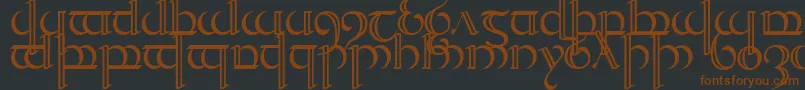 Quencap2-fontti – ruskeat fontit mustalla taustalla