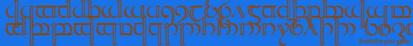 Quencap2 Font – Brown Fonts on Blue Background